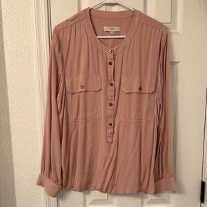 LOFT Women's Blush Button-Down Shirt